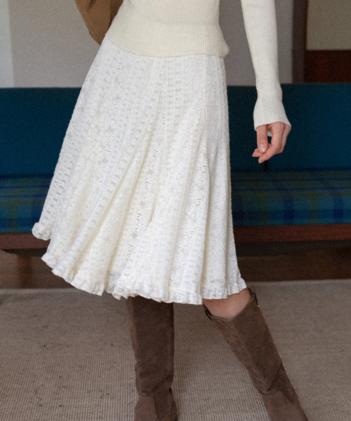 フラワーレースフリルスカート