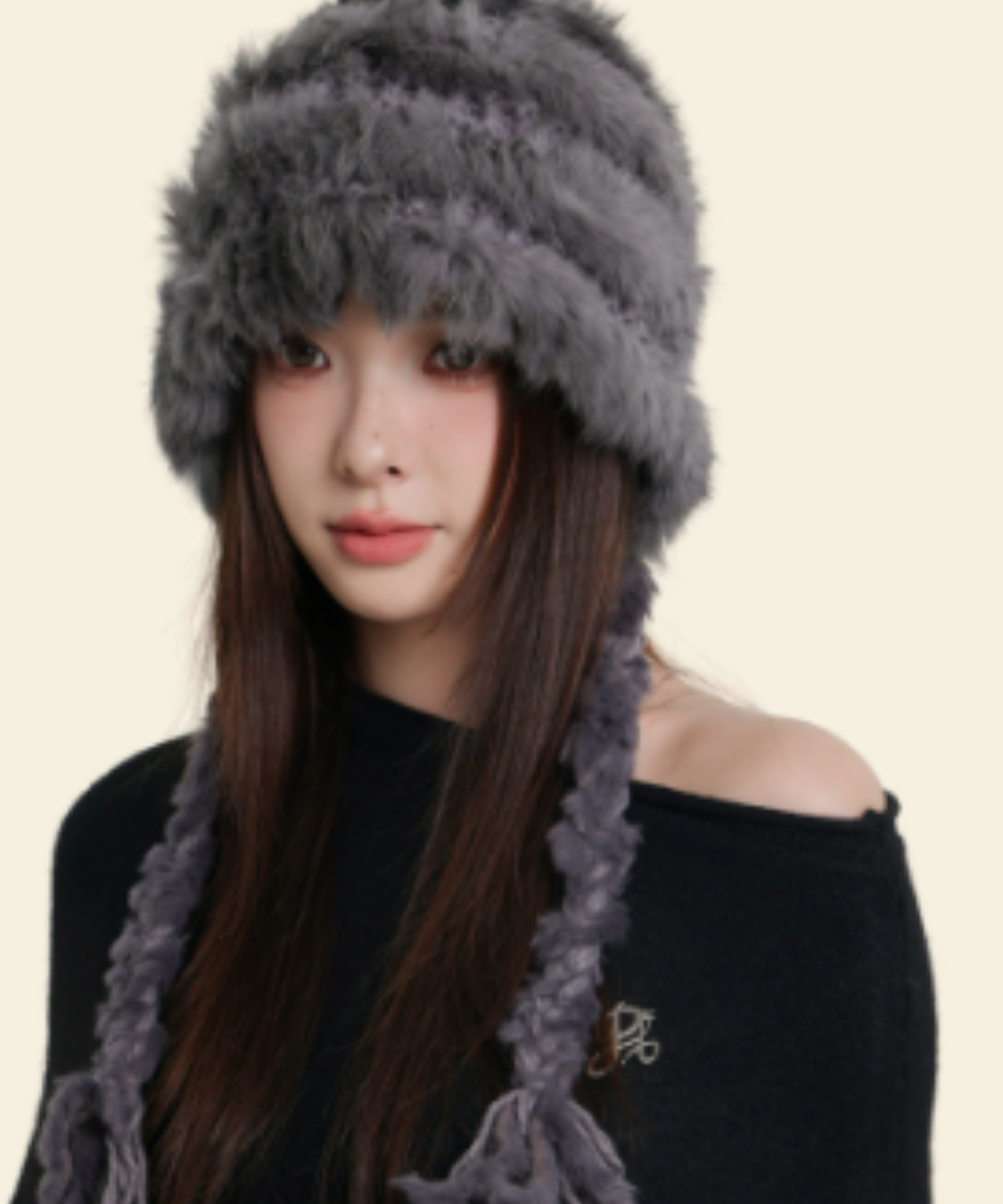 ボリュームフェイクファートラッパーハット