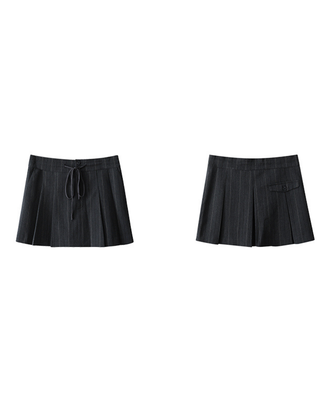 ドローストリングウエストピンストライプスカパン