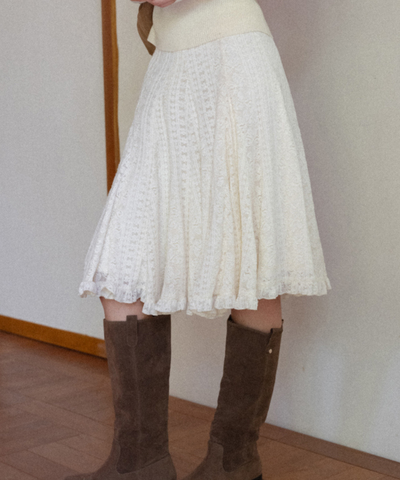 フラワーレースフリルスカート