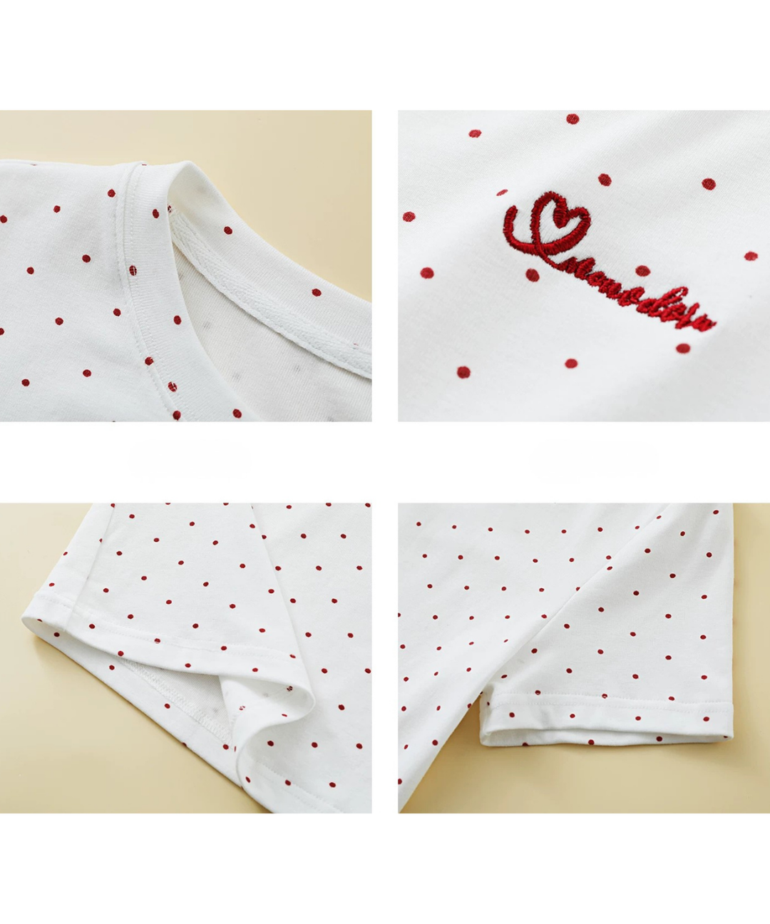 ドット柄ロゴ刺繍半袖Tシャツ – jemiremi（ジェミレミ）