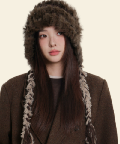 ボリュームフェイクファートラッパーハット