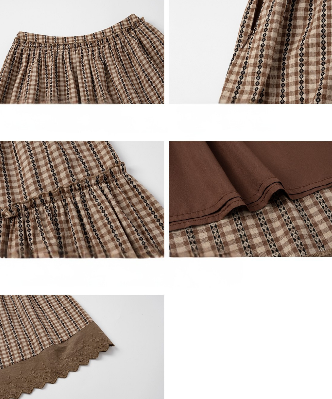 ギンガムチェックティアードスカラップスカート