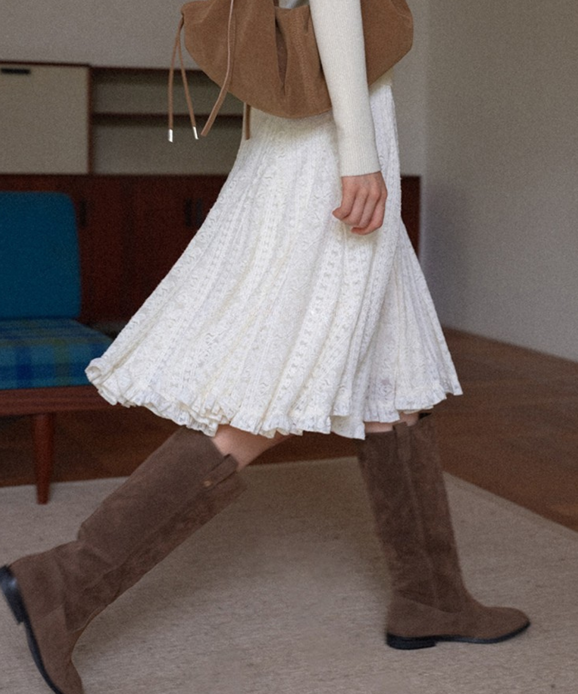 フラワーレースフリルスカート