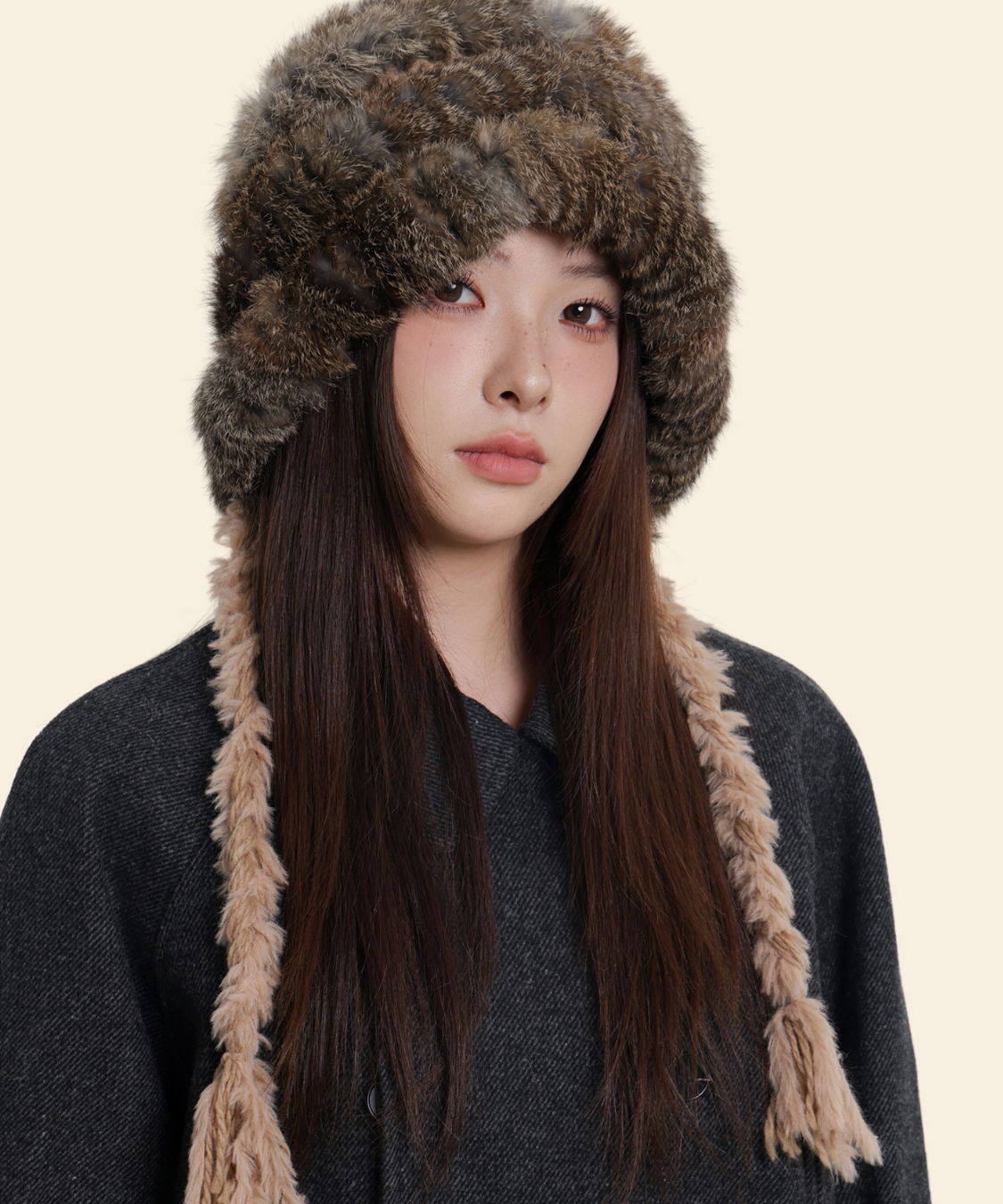 ボリュームフェイクファートラッパーハット