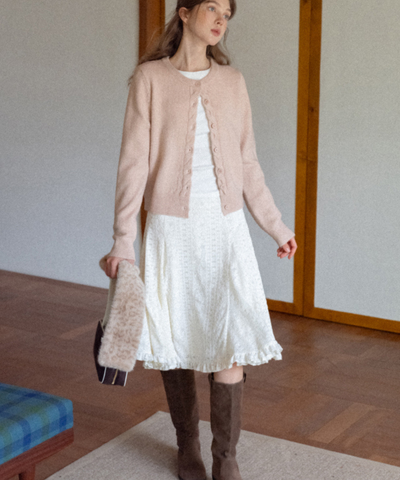 フラワーレースフリルスカート