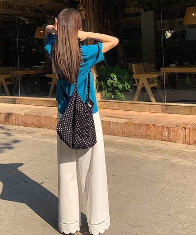 スカラップヘムワイドパンツ