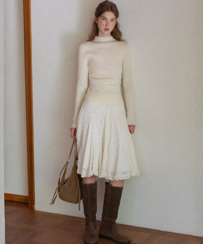 フラワーレースフリルスカート