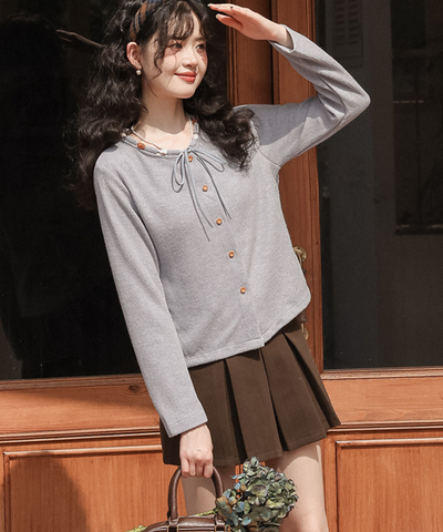 ベルト付きボックスプリーツショートスカート