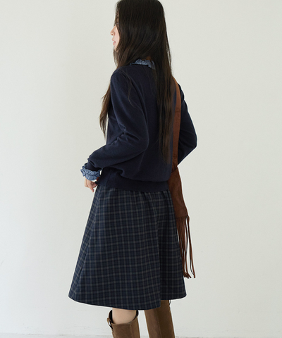 フロントプリーツチェック柄スカート