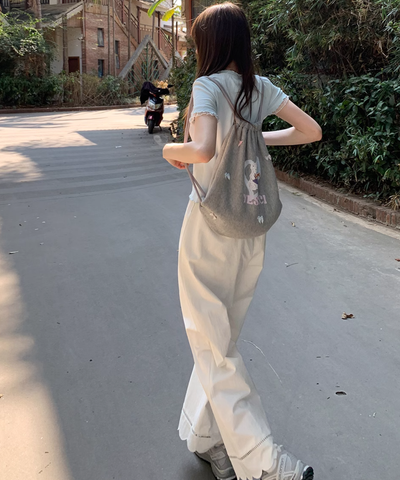スカラップヘムワイドパンツ