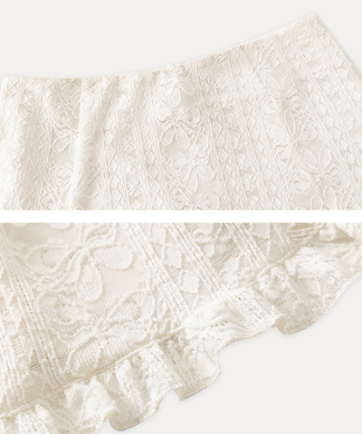 フラワーレースフリルスカート