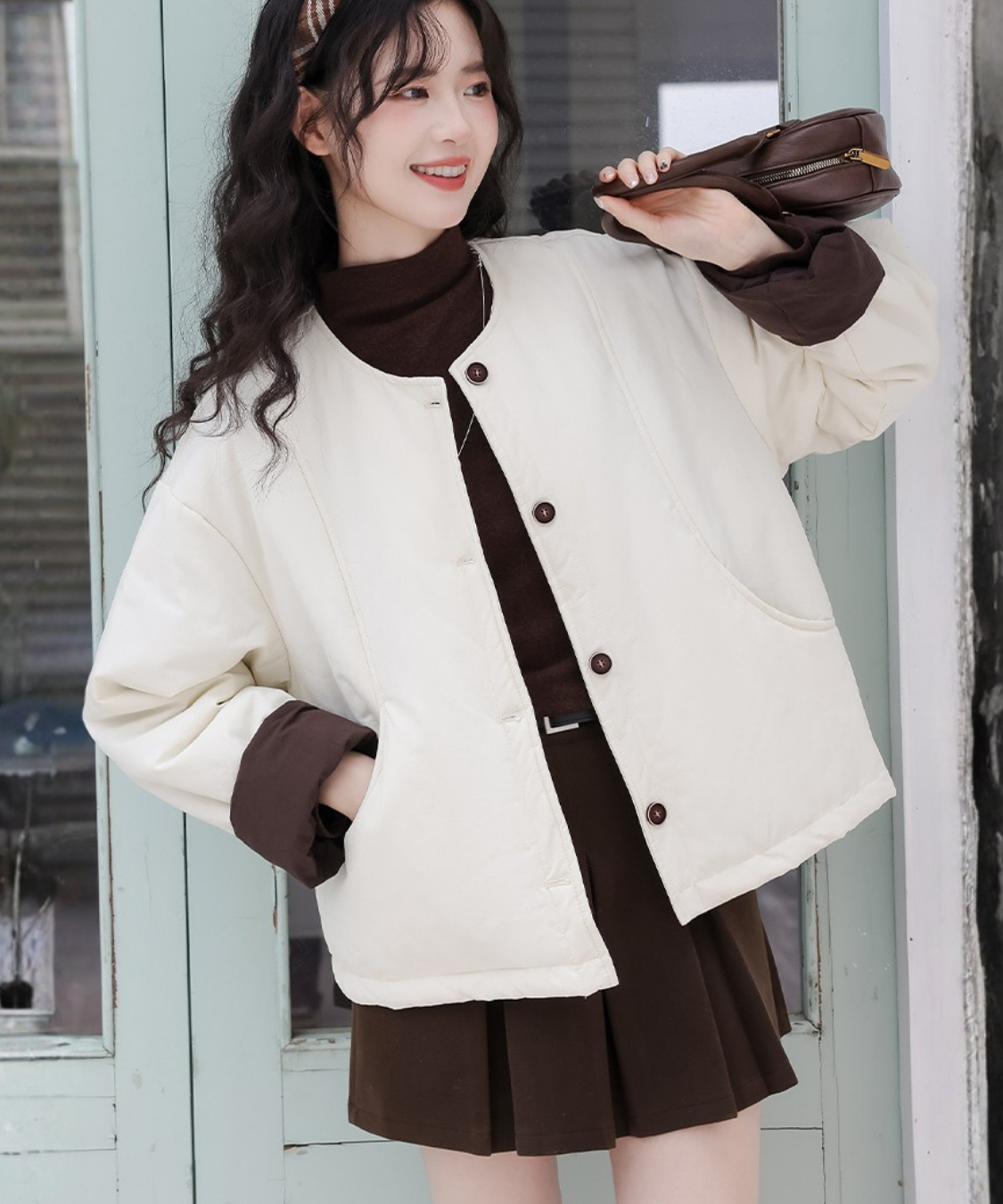 ベルト付きボックスプリーツショートスカート