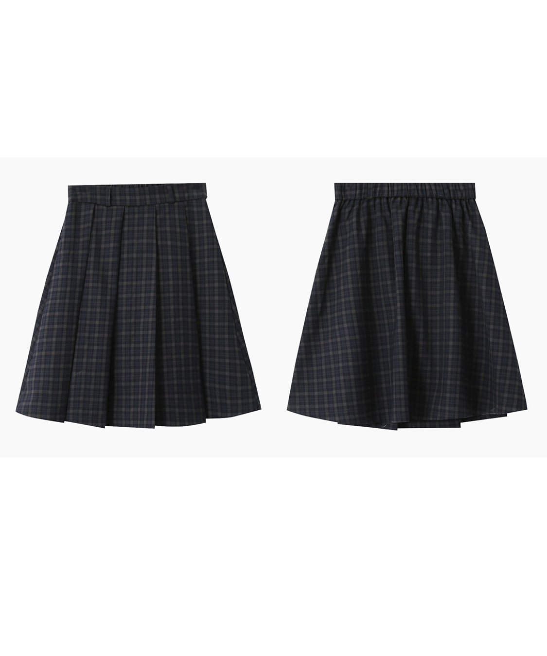 フロントプリーツチェック柄スカート