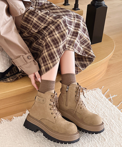スエード調レースアップワークブーツ