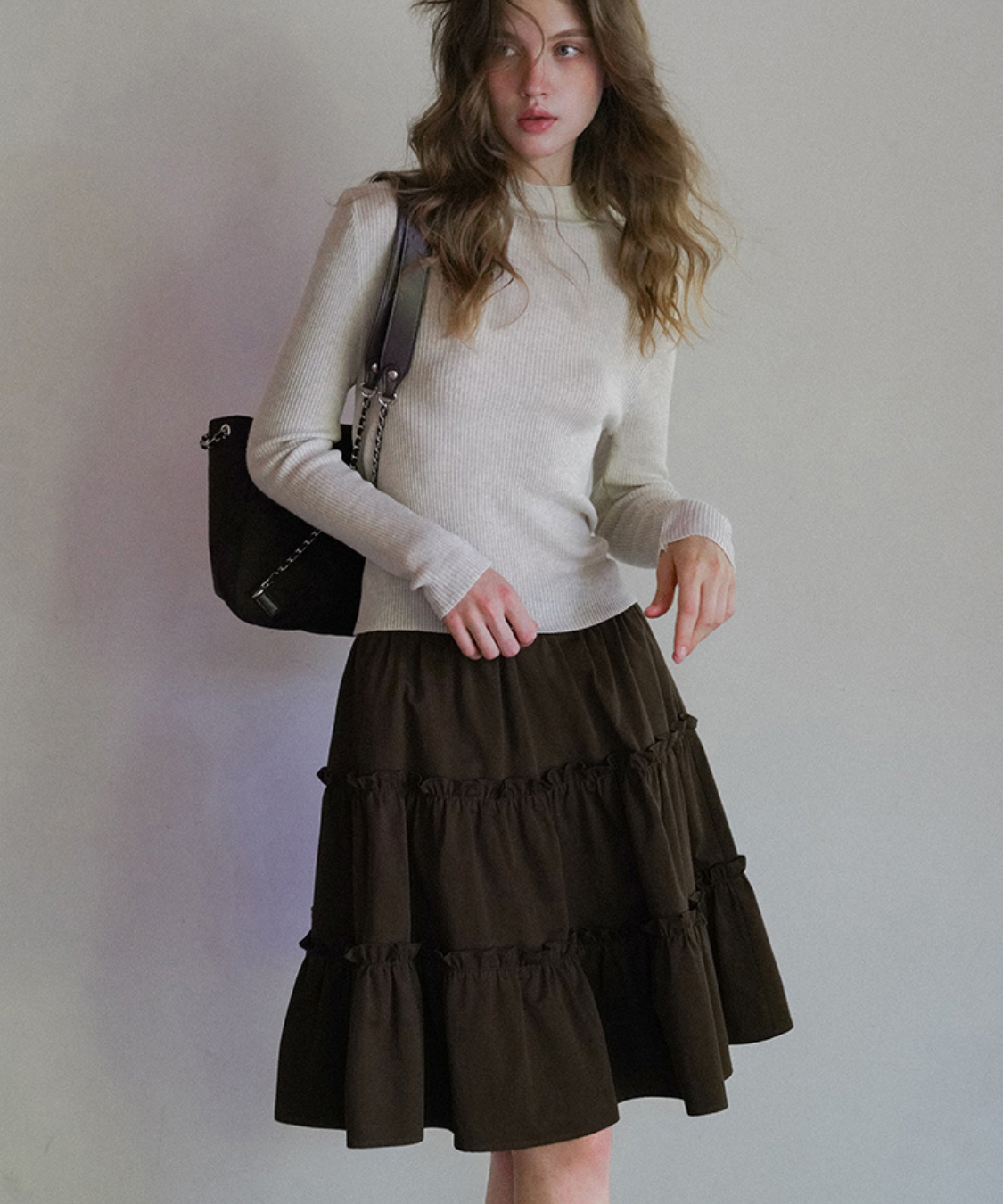 3段ティアードギャザースカート