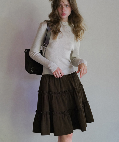 3段ティアードギャザースカート