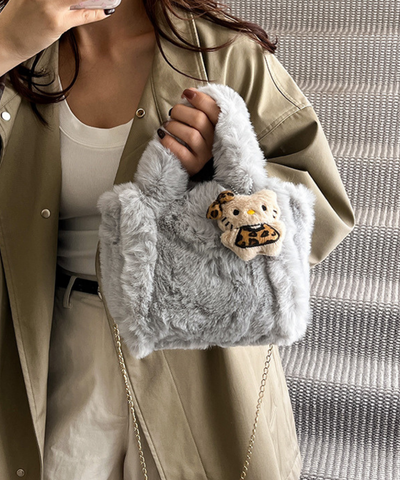 ファー2WAYスクエアバッグ