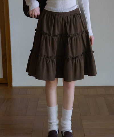 3段ティアードギャザースカート