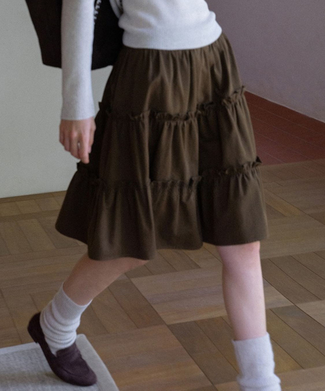 3段ティアードギャザースカート