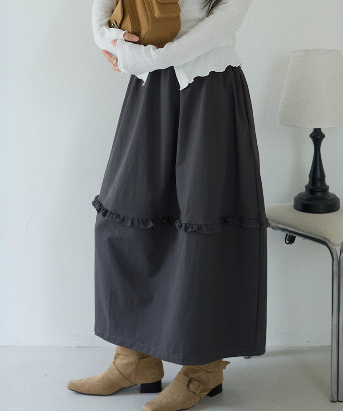 フリルポイントロングスカート