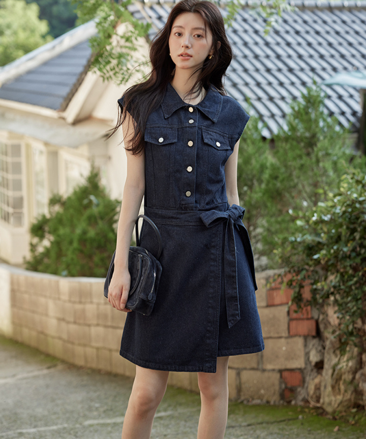 ジェイダ GYDA ハーフZIPリブニットワンピース （BLK） -靴