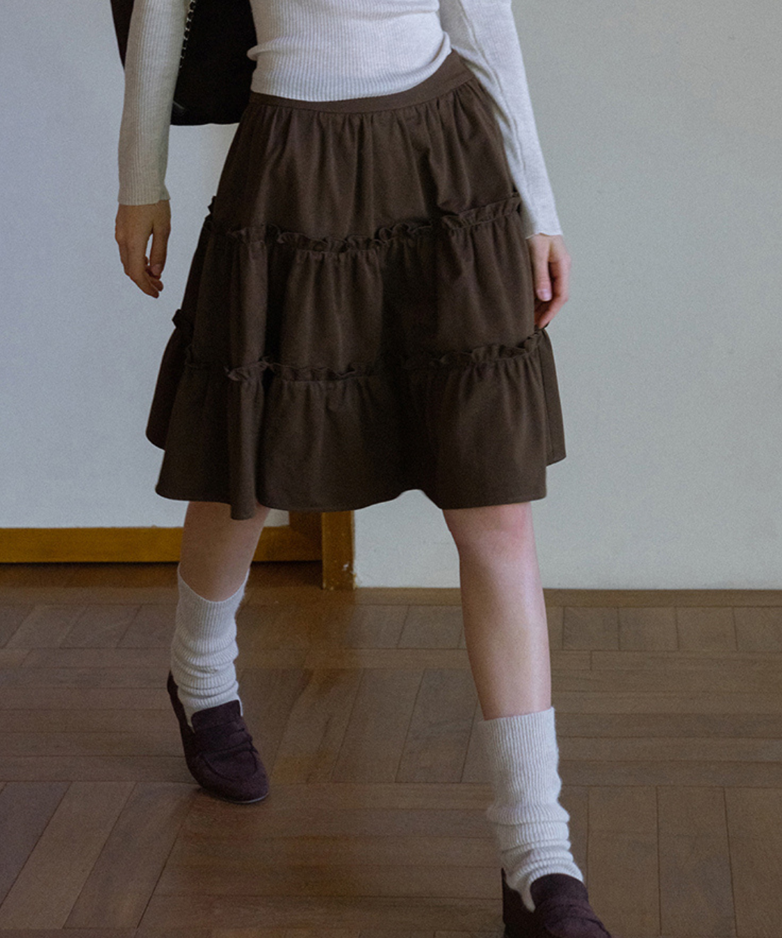 3段ティアードギャザースカート