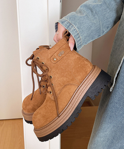 スエード調レースアップワークブーツ