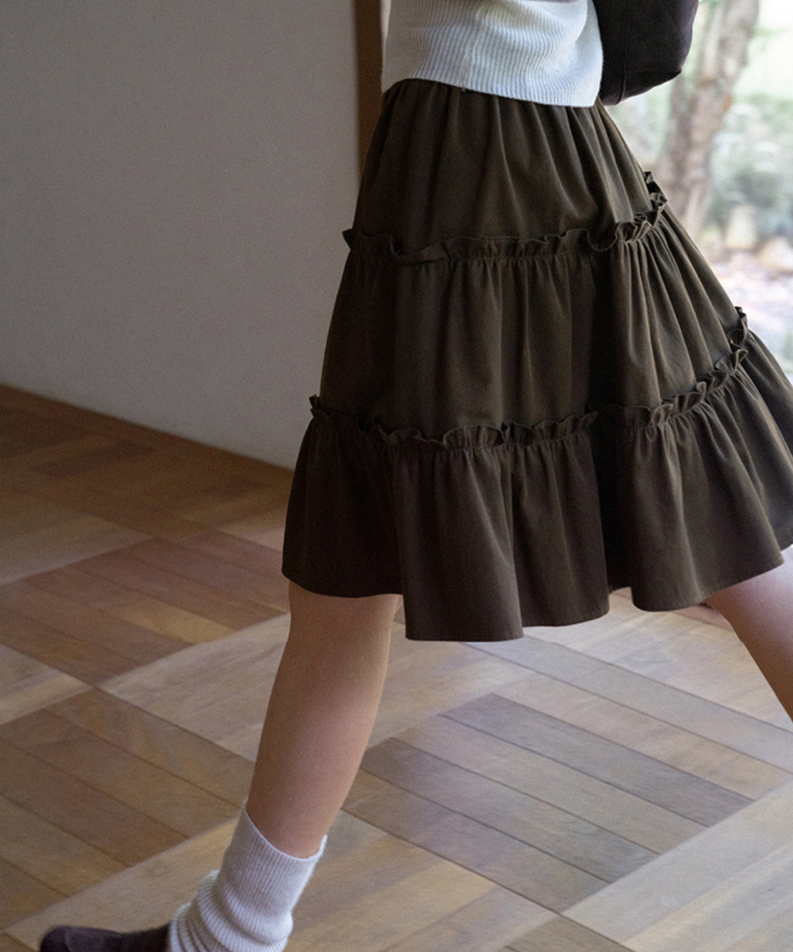 3段ティアードギャザースカート