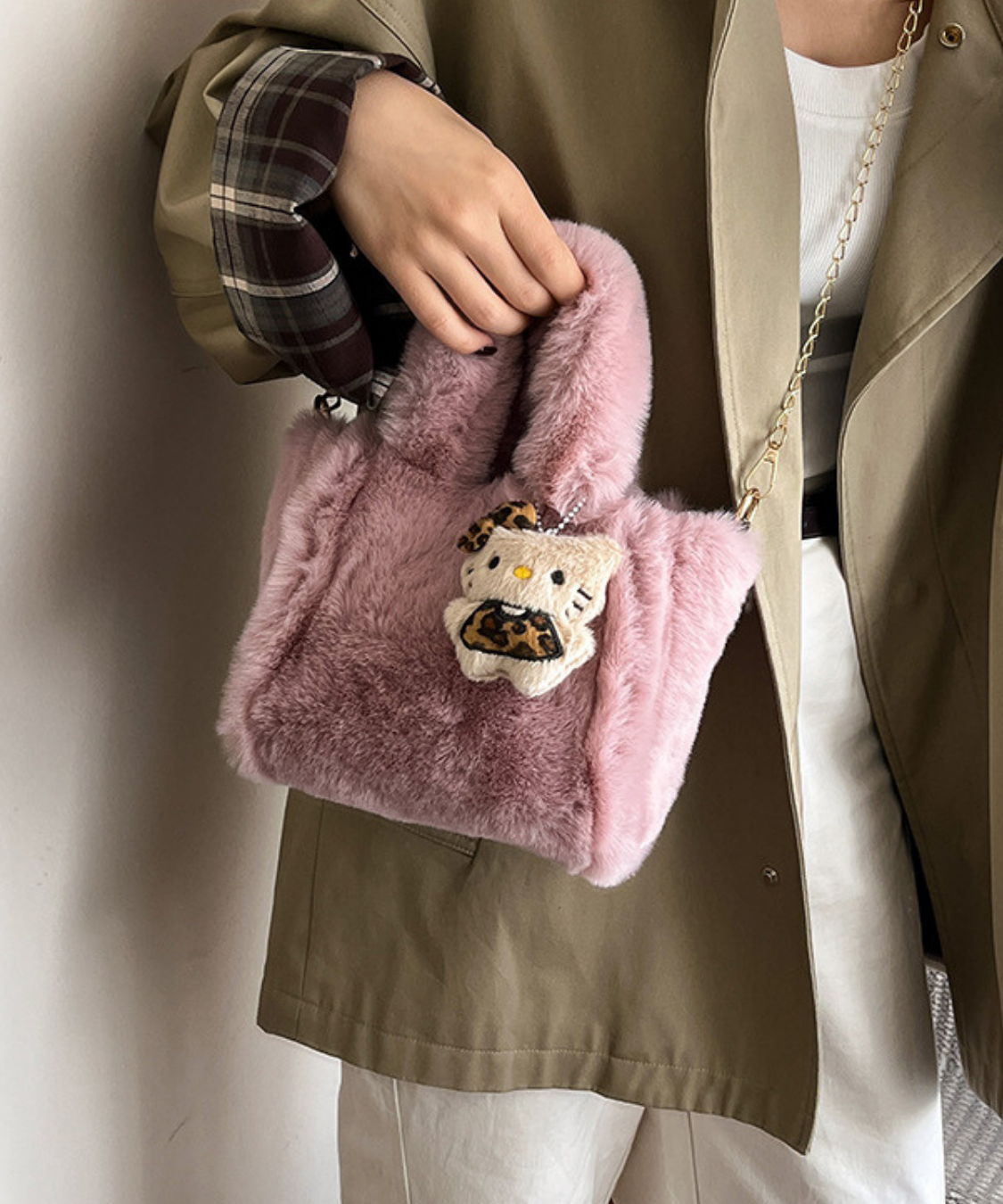 ファー2WAYスクエアバッグ