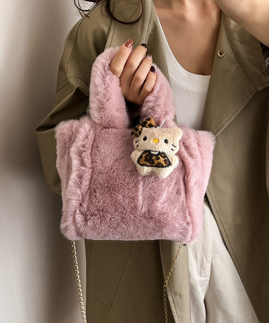 ファー2WAYスクエアバッグ