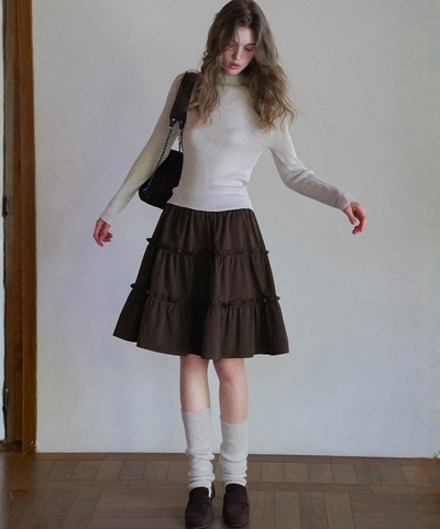 3段ティアードギャザースカート