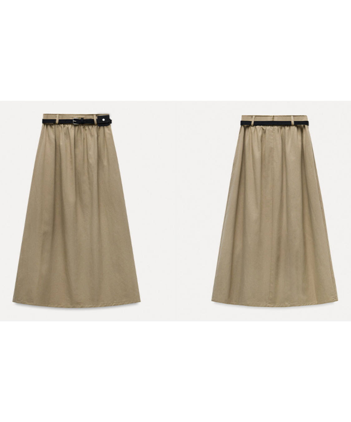 ベルトポーチ付きギャザーロングスカート