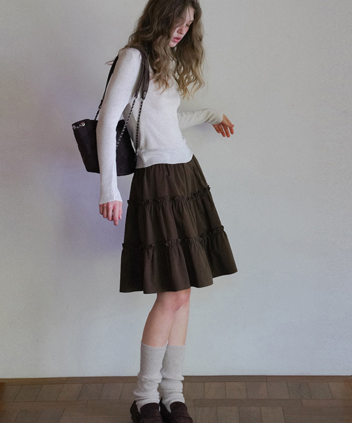 3段ティアードギャザースカート