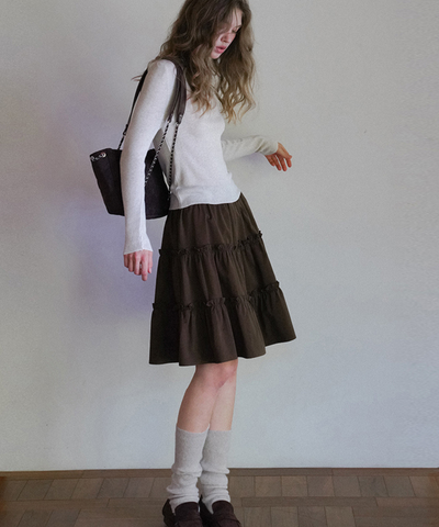 3段ティアードギャザースカート