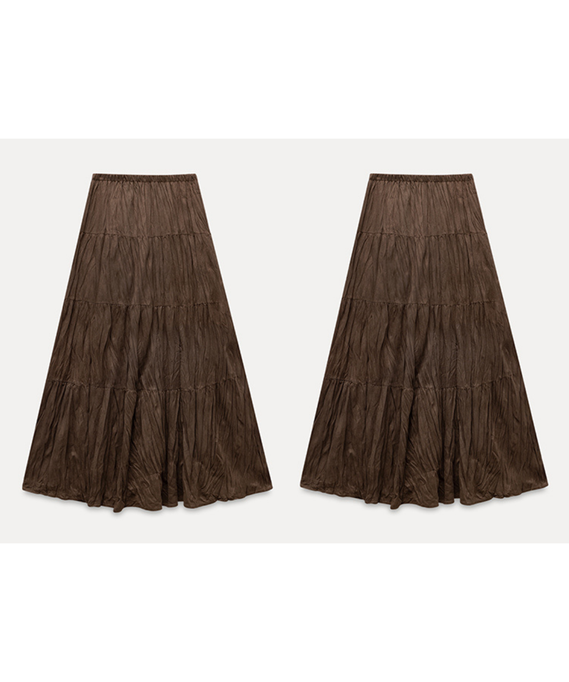 ソフトワッシャーティアードロングスカート