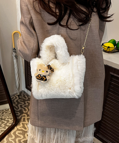 ファー2WAYスクエアバッグ