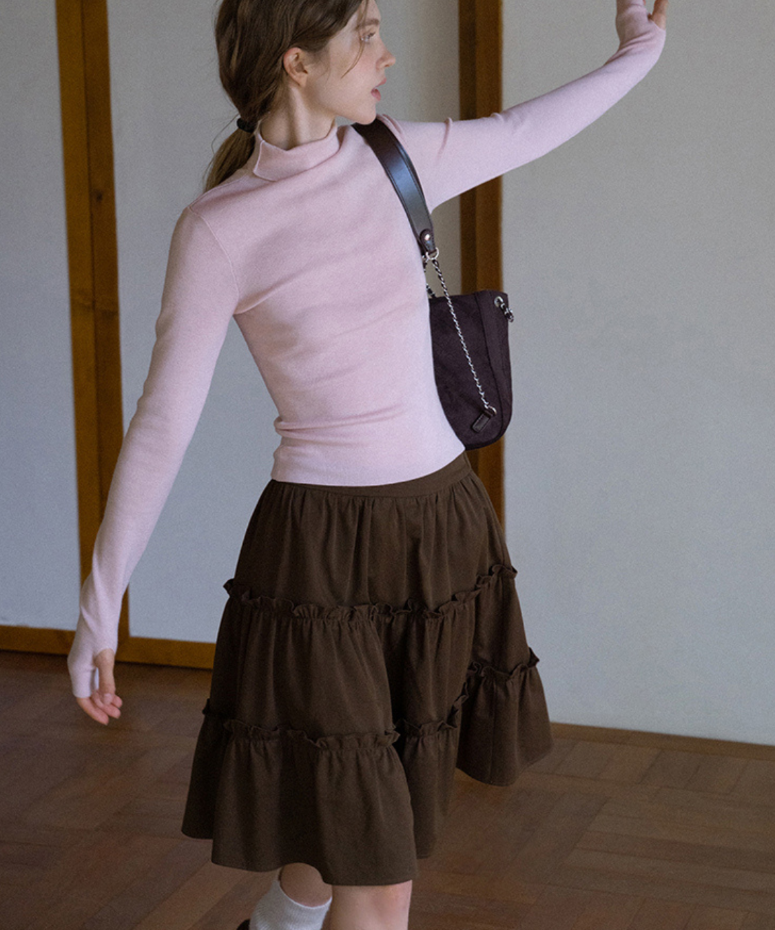 3段ティアードギャザースカート