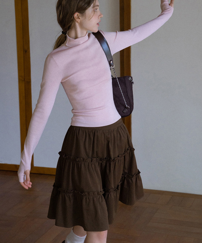 3段ティアードギャザースカート