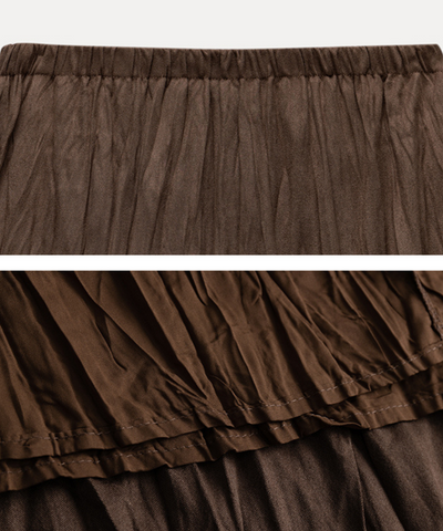 ソフトワッシャーティアードロングスカート