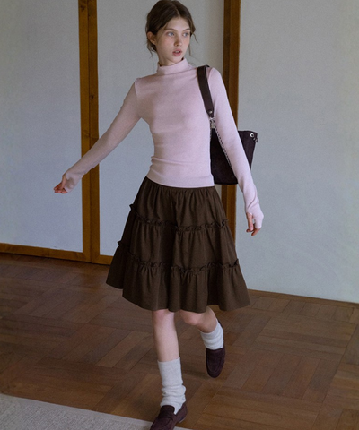 3段ティアードギャザースカート