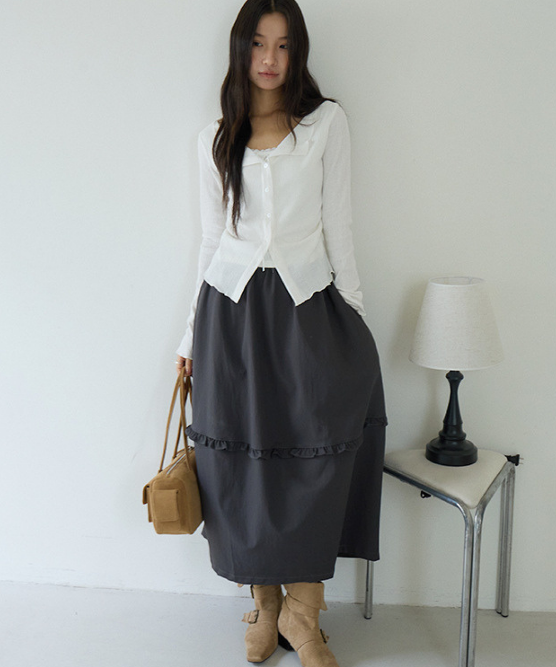 フリルポイントロングスカート