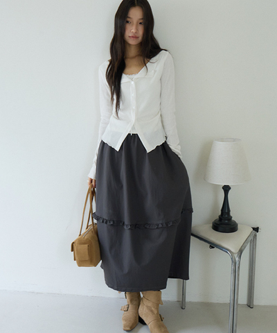 フリルポイントロングスカート