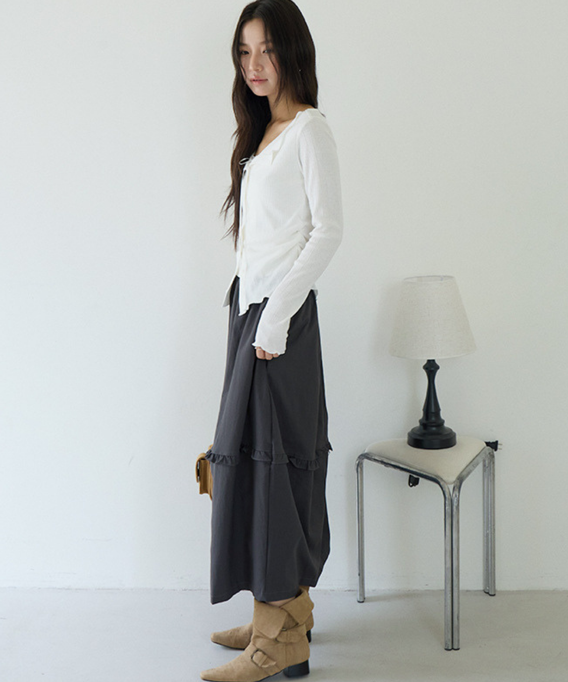 フリルポイントロングスカート