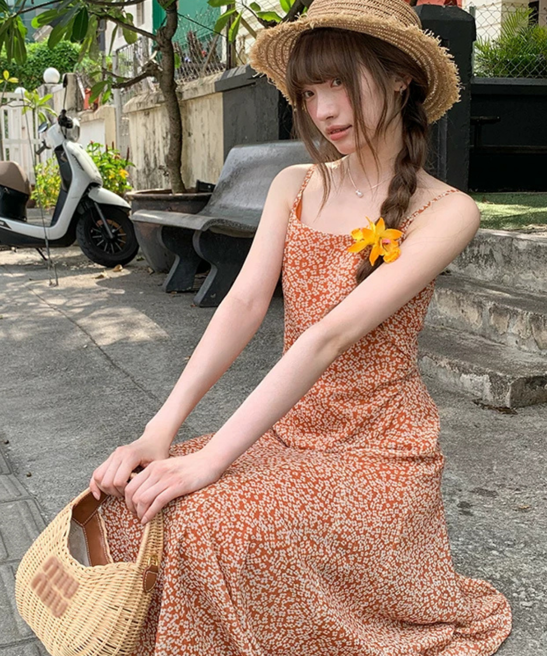 小花柄キャミソールフレアロングワンピース – jemiremi（ジェミレミ）