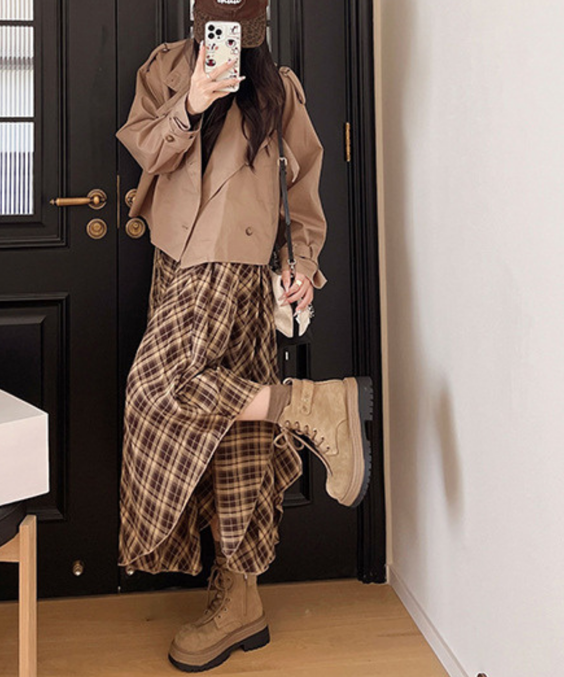 スエード調レースアップワークブーツ