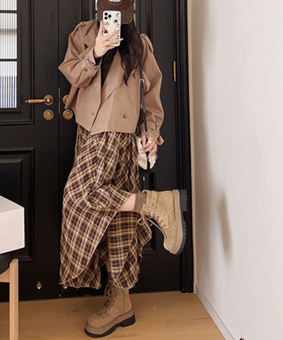 スエード調レースアップワークブーツ