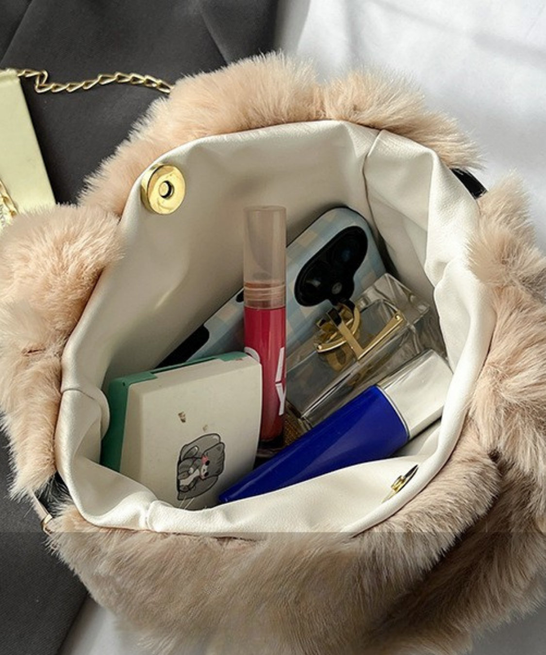 ファー2WAYスクエアバッグ