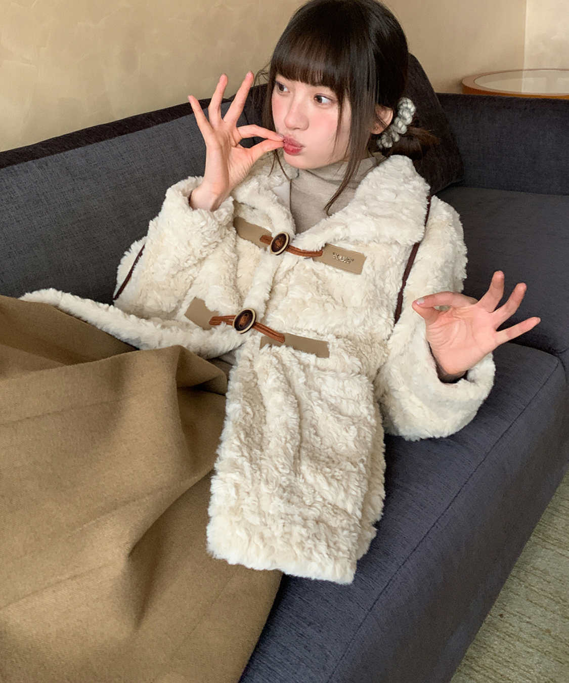 スタンドネックトグルボアジャケット