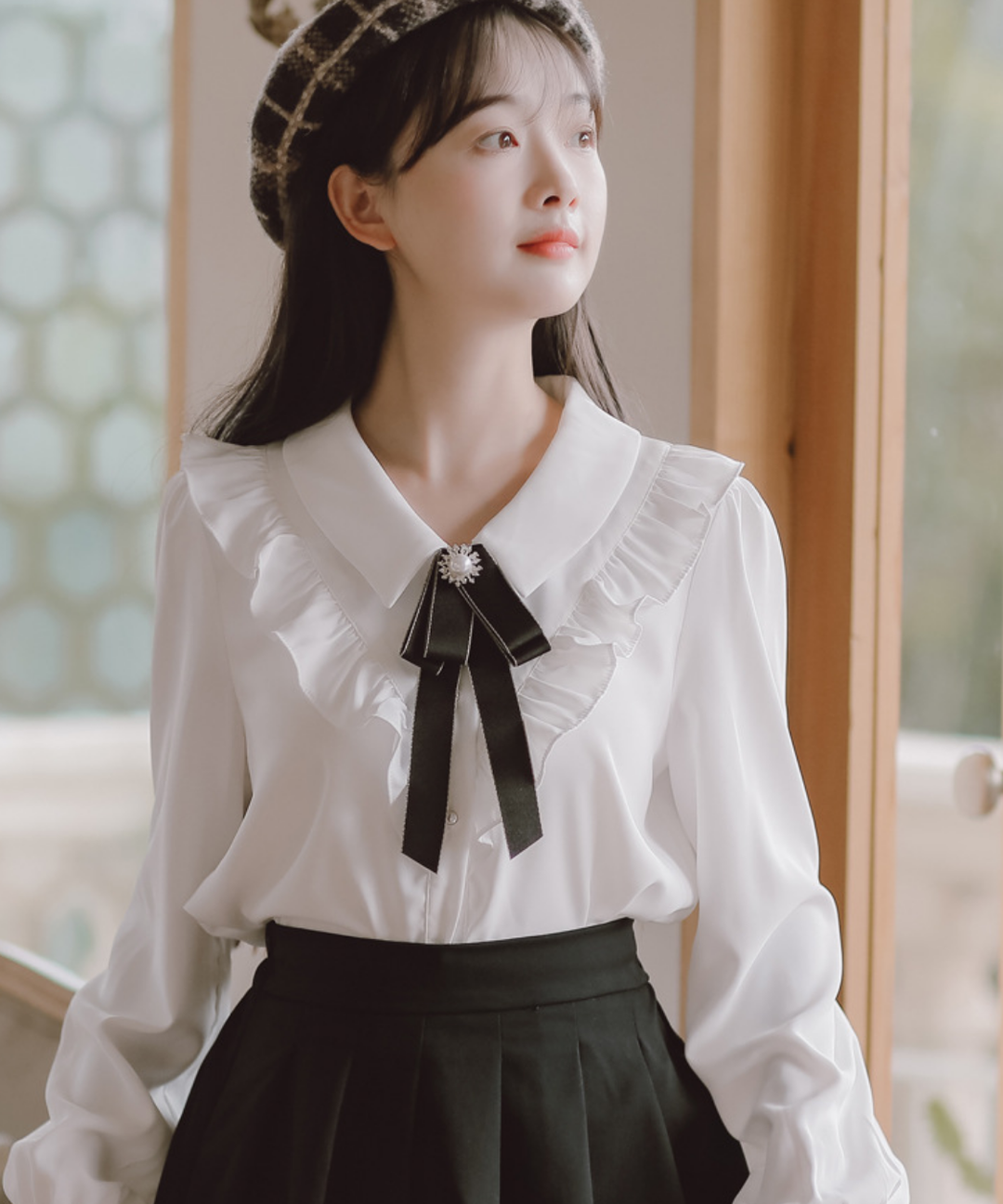 クラシカルフリルリボンタイブラウス – jemiremi（ジェミレミ）